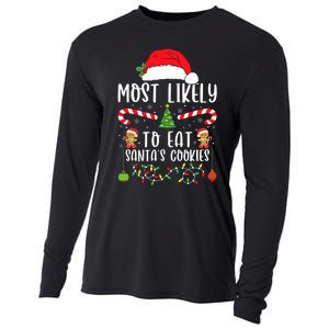 Most Likely To Eat Santas Cookies Christmas Matching Family Cooling Performance Long Sleeve Crew