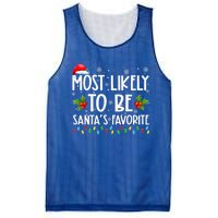 Most Likely To Be SantaS Favorite Matching Family Christmas Gift Mesh Reversible Basketball Jersey Tank