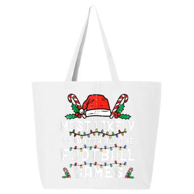 Most Likely To Watch All The Football Games Family Christmas 25L Jumbo Tote