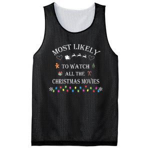 Most Likely To Watch All The Christmas Movies Christmas Mesh Reversible Basketball Jersey Tank