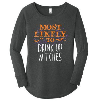 Most Likely To Halloween Drink Up Witches Matching Vneck Women's Perfect Tri Tunic Long Sleeve Shirt