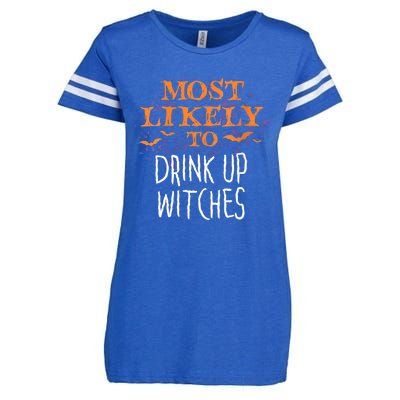 Most Likely To Halloween Drink Up Witches Matching Vneck Enza Ladies Jersey Football T-Shirt