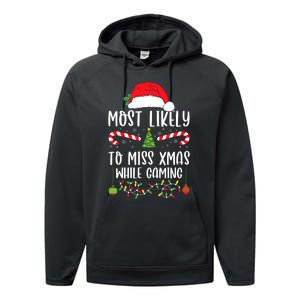 Most Likely To Miss Xmas While Gaming Christmas Matching Performance Fleece Hoodie