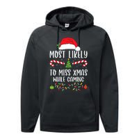 Most Likely To Miss Xmas While Gaming Christmas Matching Performance Fleece Hoodie