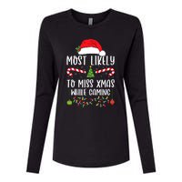 Most Likely To Miss Xmas While Gaming Christmas Matching Womens Cotton Relaxed Long Sleeve T-Shirt