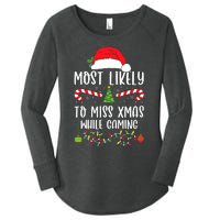 Most Likely To Miss Xmas While Gaming Christmas Matching Women's Perfect Tri Tunic Long Sleeve Shirt