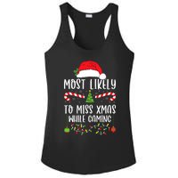 Most Likely To Miss Xmas While Gaming Christmas Matching Ladies PosiCharge Competitor Racerback Tank