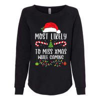 Most Likely To Miss Xmas While Gaming Christmas Matching Womens California Wash Sweatshirt