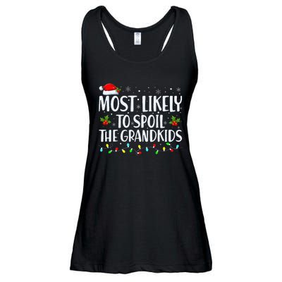 Most Likely To Spoil The Grand Funny Christmas Grandma Ladies Essential Flowy Tank