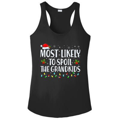 Most Likely To Spoil The Grand Funny Christmas Grandma Ladies PosiCharge Competitor Racerback Tank