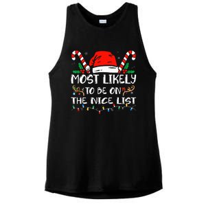 Most Likely To Be On The Nice List Xmas Family  Ladies PosiCharge Tri-Blend Wicking Tank