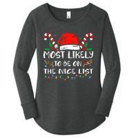 Most Likely To Be On The Nice List Xmas Family  Women's Perfect Tri Tunic Long Sleeve Shirt