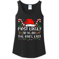 Most Likely To Be On The Nice List Xmas Family  Ladies Essential Tank