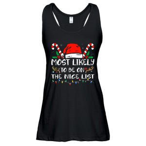 Most Likely To Be On The Nice List Xmas Family  Ladies Essential Flowy Tank