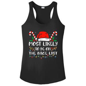 Most Likely To Be On The Nice List Xmas Family  Ladies PosiCharge Competitor Racerback Tank