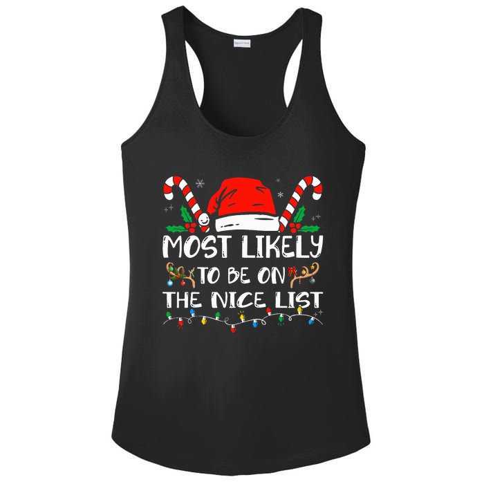 Most Likely To Be On The Nice List Xmas Family  Ladies PosiCharge Competitor Racerback Tank