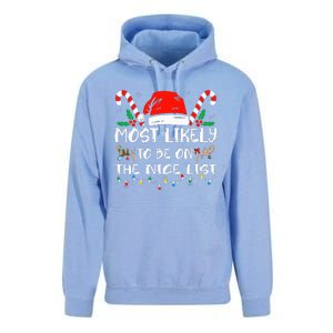 Most Likely To Be On The Nice List Xmas Family  Unisex Surf Hoodie