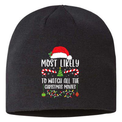 Most Likely To Watch All The Christmas Movies Xmas Matching Sustainable Beanie