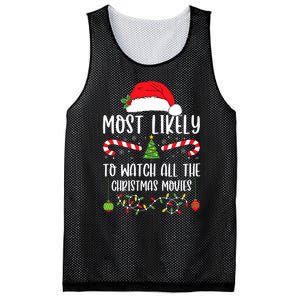 Most Likely To Watch All The Christmas Movies Xmas Matching Mesh Reversible Basketball Jersey Tank