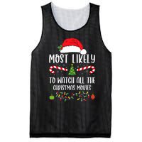 Most Likely To Watch All The Christmas Movies Xmas Matching Mesh Reversible Basketball Jersey Tank