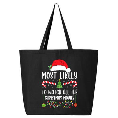 Most Likely To Watch All The Christmas Movies Xmas Matching 25L Jumbo Tote