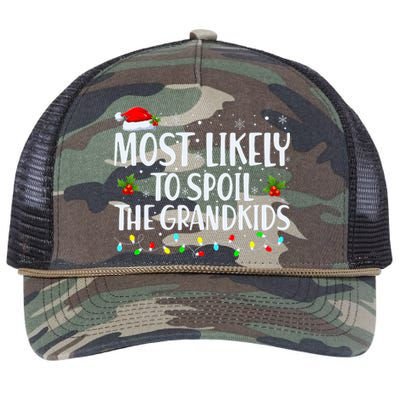 Most Likely To Spoil The Grandkids Funny Christmas Grandma Retro Rope Trucker Hat Cap