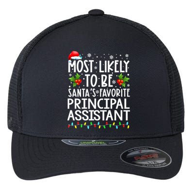 Most Likely To Be Santa's Favorite Principal Assistant Great Gift Flexfit Unipanel Trucker Cap