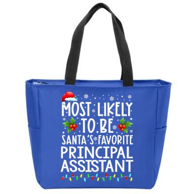 Most Likely To Be Santa's Favorite Principal Assistant Great Gift Zip Tote Bag