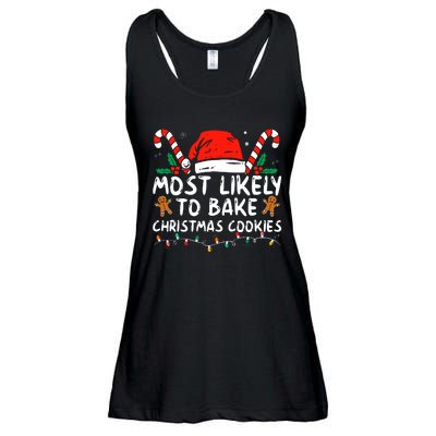 Most Likely To Bake Christmas Cookies Funny Baker Christmas Ladies Essential Flowy Tank