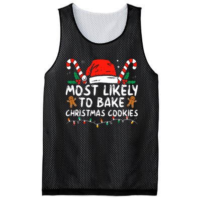 Most Likely To Bake Christmas Cookies Funny Baker Christmas Mesh Reversible Basketball Jersey Tank