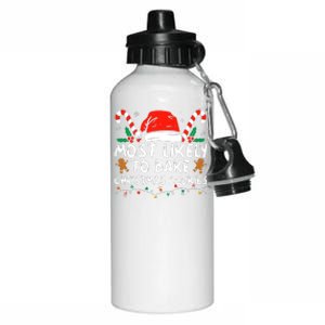 Most Likely To Bake Christmas Cookies Funny Baker Christmas Aluminum Water Bottle