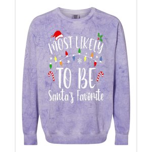 Most Likely To Be Santa's Favorite Christmas Family Matching Colorblast Crewneck Sweatshirt