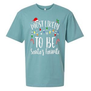 Most Likely To Be Santa's Favorite Christmas Family Matching Sueded Cloud Jersey T-Shirt