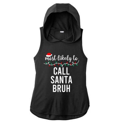 Most Likely To Christmas Matching Family Pajamas Funny Ladies PosiCharge Tri-Blend Wicking Draft Hoodie Tank