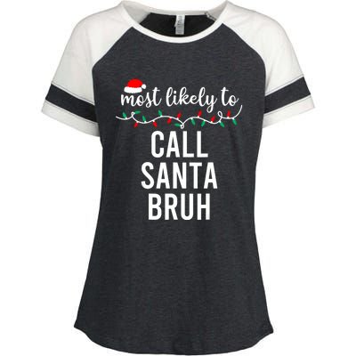 Most Likely To Christmas Matching Family Pajamas Funny Enza Ladies Jersey Colorblock Tee