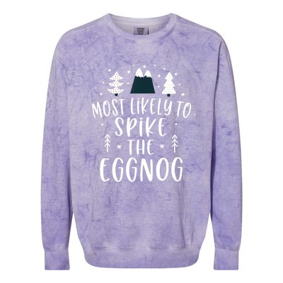 Most Likely To Spike The Eggnog Family Matching Christmas Gift Colorblast Crewneck Sweatshirt