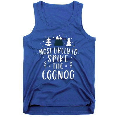 Most Likely To Spike The Eggnog Family Matching Christmas Gift Tank Top