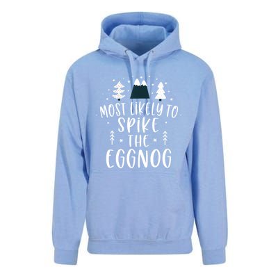 Most Likely To Spike The Eggnog Family Matching Christmas Gift Unisex Surf Hoodie