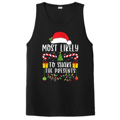 Most Likely To Shake The Presents Funny Family Christmas PosiCharge Competitor Tank