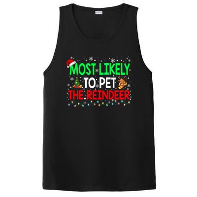 Most Likely To Pet The Reindeer Family Christmas Holiday Gift PosiCharge Competitor Tank