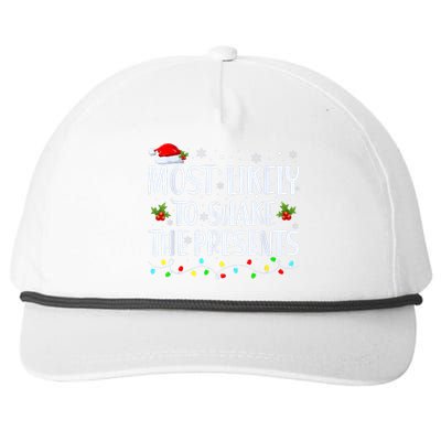 Most Likely To Shake The Presents Funny Family Christmas Snapback Five-Panel Rope Hat