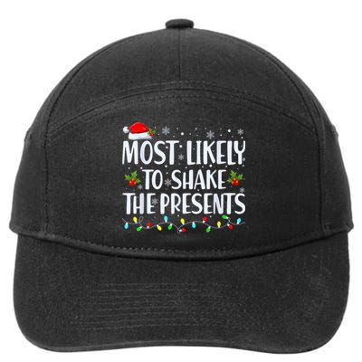 Most Likely To Shake The Presents Funny Family Christmas 7-Panel Snapback Hat