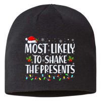 Most Likely To Shake The Presents Funny Family Christmas Sustainable Beanie