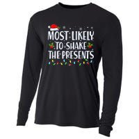 Most Likely To Shake The Presents Funny Family Christmas Cooling Performance Long Sleeve Crew