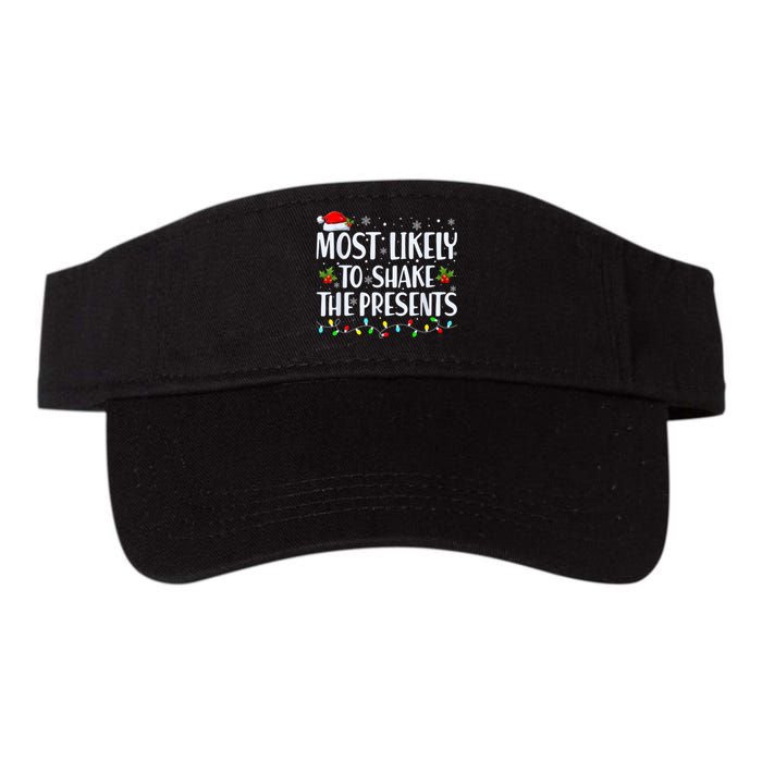 Most Likely To Shake The Presents Funny Family Christmas Valucap Bio-Washed Visor