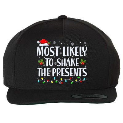 Most Likely To Shake The Presents Funny Family Christmas Wool Snapback Cap