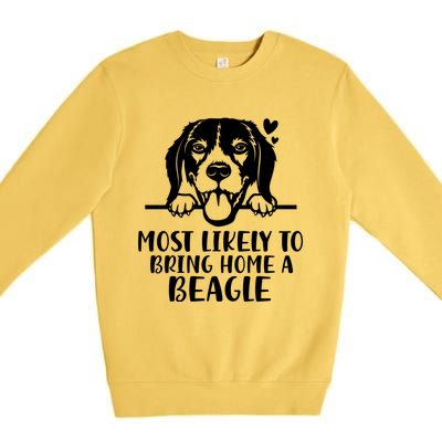 Most Likely To Bring Home A Dog Beagle For Christmas Gift Premium Crewneck Sweatshirt