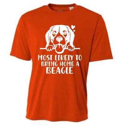 Most Likely To Bring Home A Dog Beagle For Christmas Gift Cooling Performance Crew T-Shirt