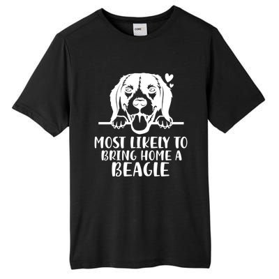 Most Likely To Bring Home A Dog Beagle For Christmas Gift Tall Fusion ChromaSoft Performance T-Shirt