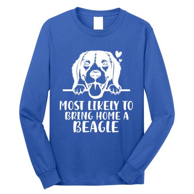 Most Likely To Bring Home A Dog Beagle For Christmas Gift Long Sleeve Shirt